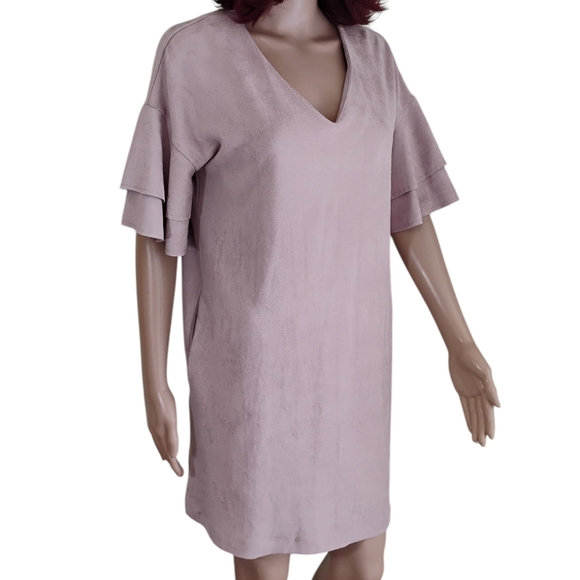 Joh Faux Suede Dress With Pockets - Size Small - Picture 3 of 10